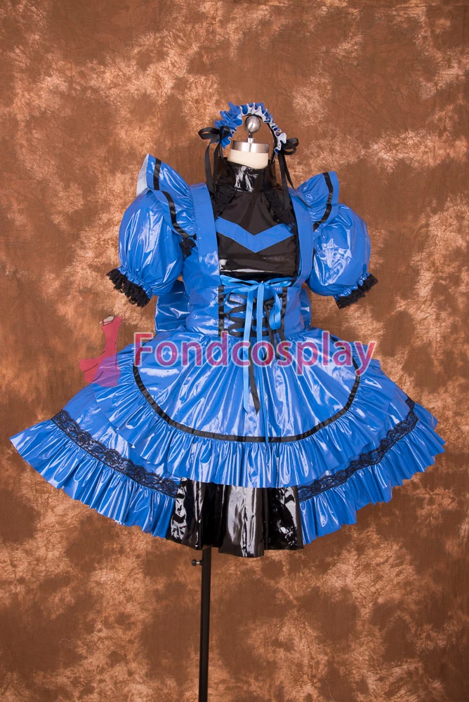 Одежда для взрослых fondcosplay сексуальная с крестом замком голубая тонкая униформа