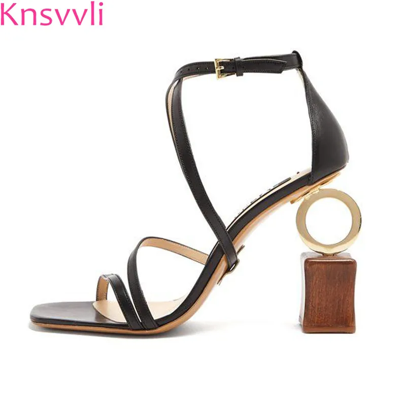 Женские сандалии гладиаторы с открытым носком асимметричные босоножки