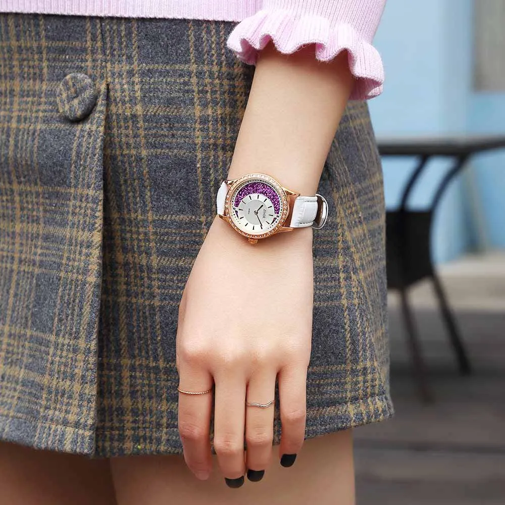 Zivok роскошные женские часы Relogio Feminino модные кожаные для влюбленных Кварцевые