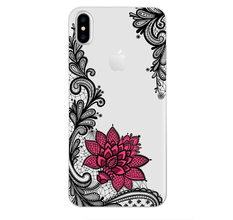 Цветочный сексуальный кружевной чехол для iPhone 8 Plus Мандала для iPhone Xs Max XR X 8 7 6 6S Plus 5 5S SE 5C 4 для iPhone 11 Pro Max чехол TPU - Цвет: sxhh-H