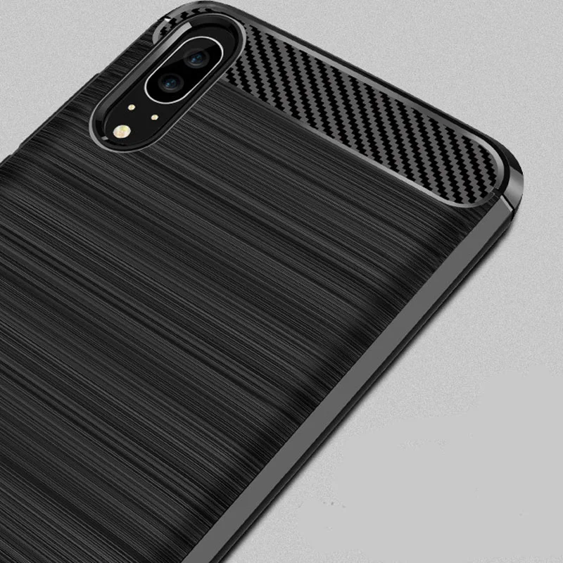 Чехол для huawei P20 крышка из углеродного волокна Защита мягкий силиконовый задняя