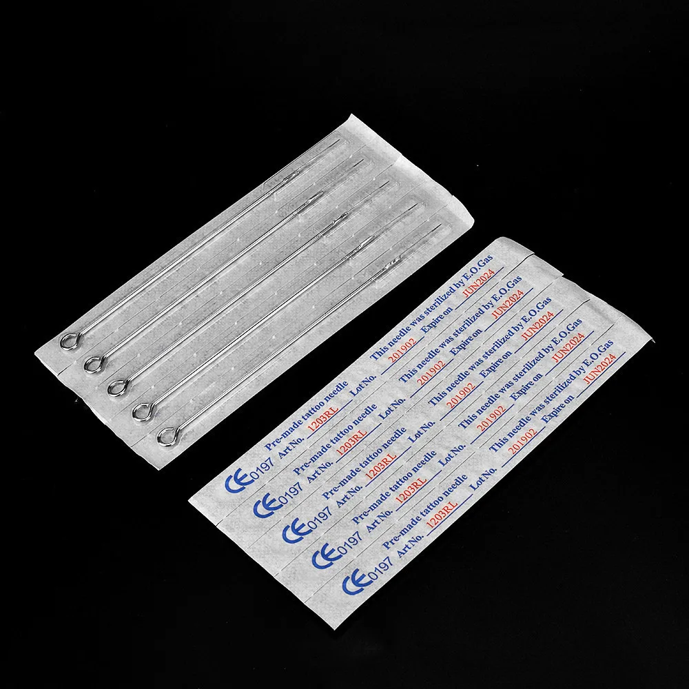 

50pcs Stick Tattoo Needle 3RL 5RL Aiguille Tatouage Permanent Makeup Needles Acessorios Para Microblading Laminas Para Tebori