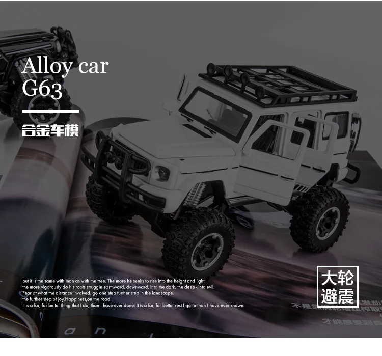 Имитация G63 Grand Wheel сплав Выкл-модель дорожного транспортного средства игрушка амортизация скольжения вытянуть назад освещение Звук детская игрушка