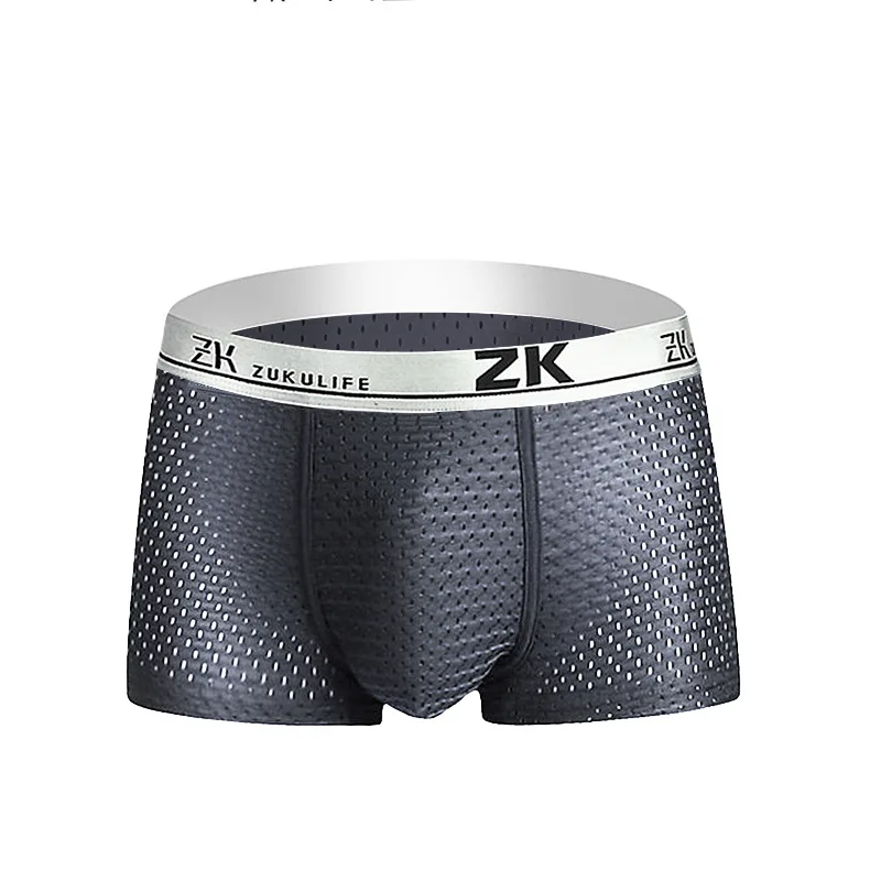 dark gray mesh 4 шт./лот, мужское нижнее белье, боксеры, шорты, мужские сексуальные трусы для мужчин, s трусы, Модальные, сетка, Cuecas, боксеры для мужчин, размера плюс, 4XL, 5XL - Цвет: dark gray mesh