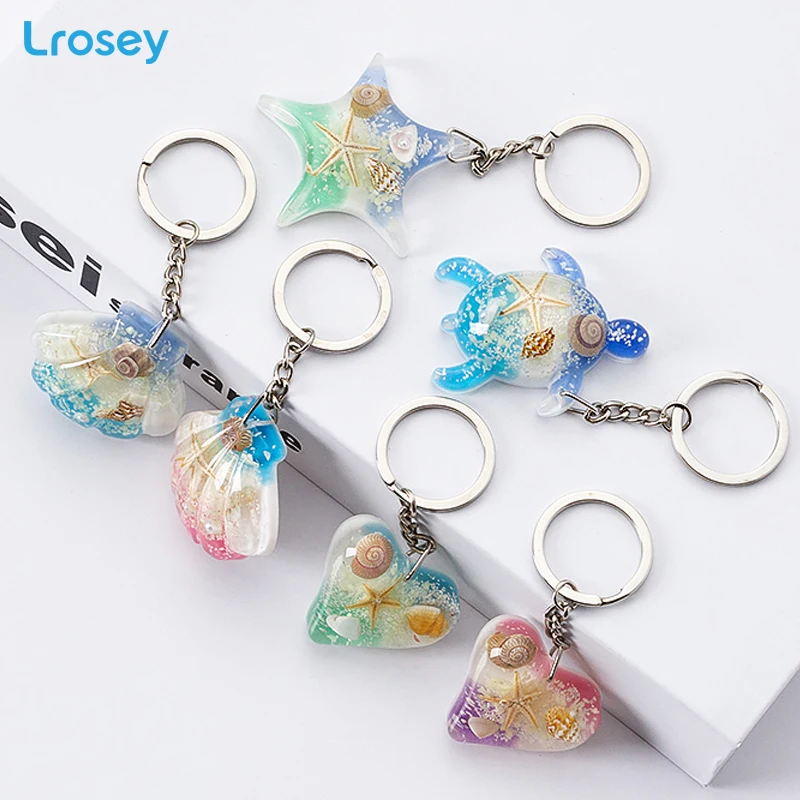 Новинка брелок из натуральной смолы в виде морской звезды аксессуары для