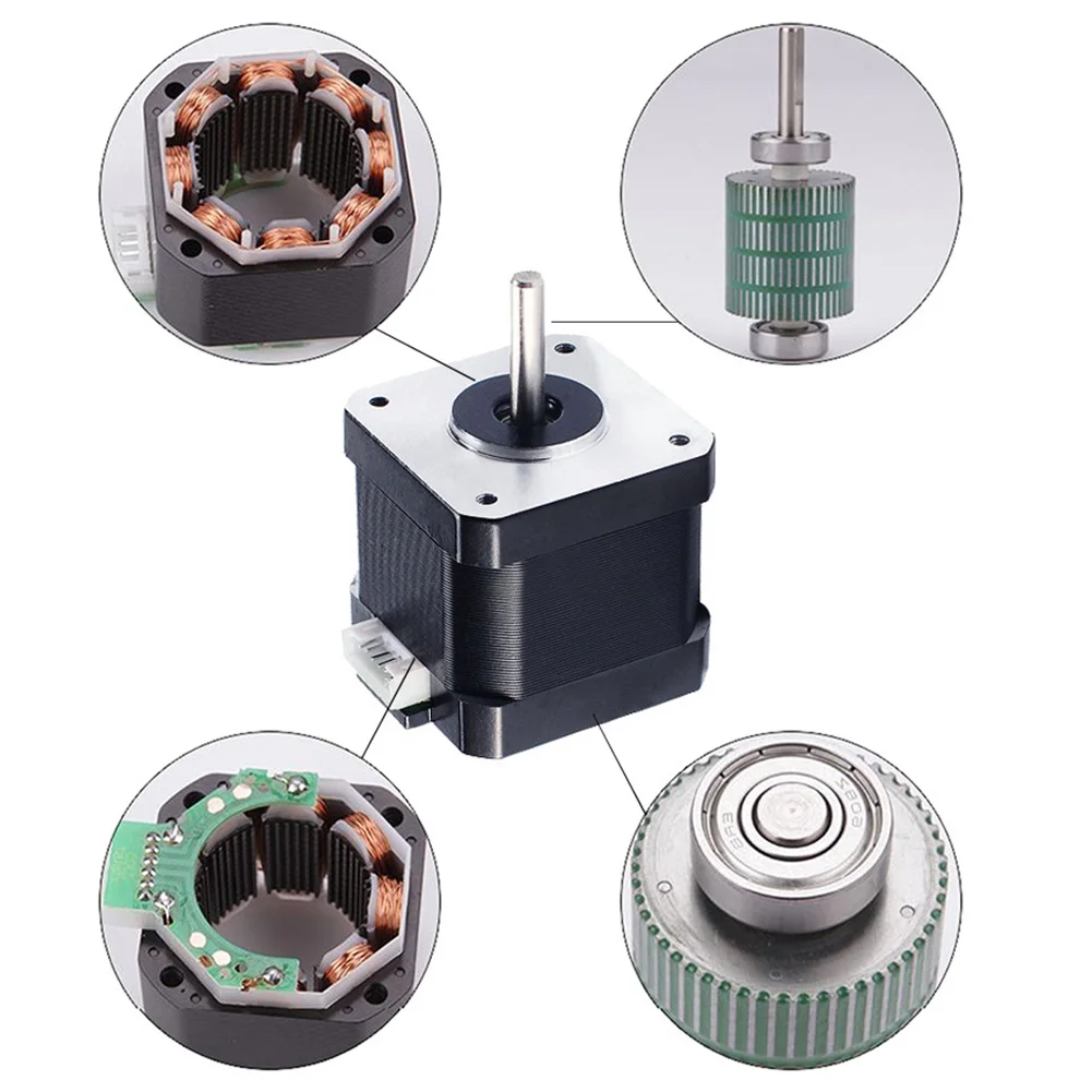 Router Energy Saving 42 Motor Nema17 Smooth Durable Single Shaft 3D Printer Parts High Torque With Wire 4 Lead Stepper | Обустройство
