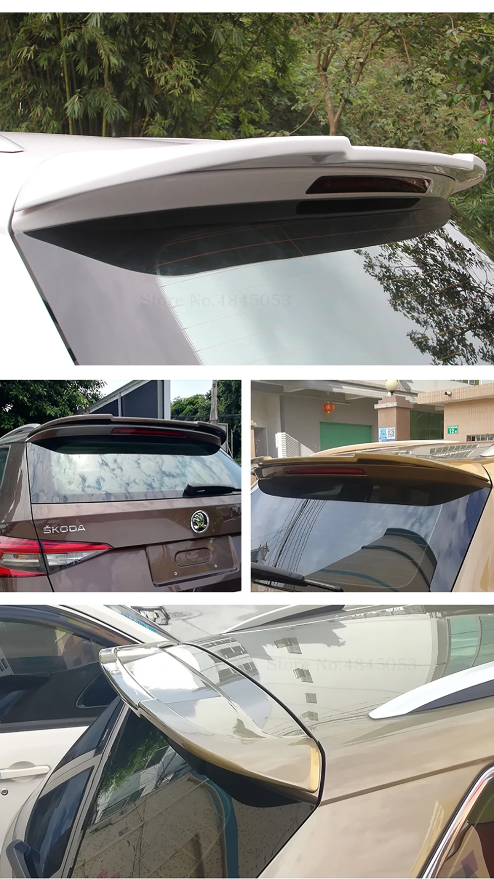 Автомобильный задний спойлер из углеродного волокна для Skoda Kodiaq, внешний белый черный спойлер, багажник, задний багажник, крыло, автомобильные аксессуары