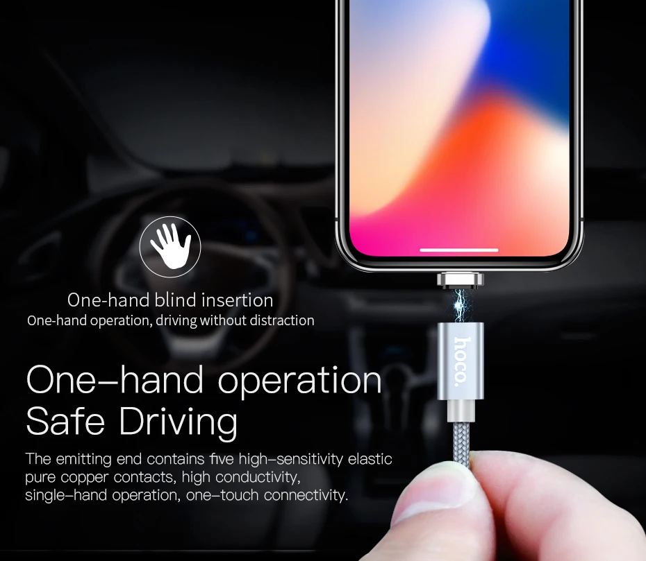 HOCO Micro usb type C Lightning 2 в 1 Магнитный кабель 2A кабель для быстрой зарядки и передачи данных пылезащитный переходник для Ipad кабели для мобильных телефонов