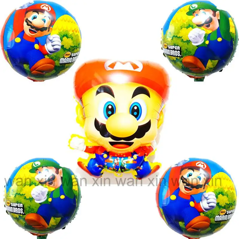 5pc mix mario 5 шт./лот воздушные шары из фольги Супер Марио смешанные Необычные и 18 дюймовые круглые гелиевые шары Марио для вечерние воздушные шары игрушки Марио - Цвет: 5pc mix mario