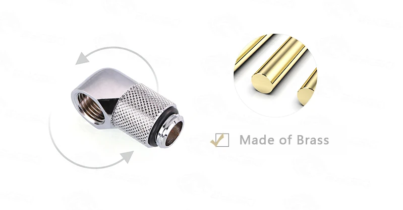BYKSKI G1/4 ''90 градусов поворотный фитинг/продлить 15/20/25/30/35/40 мм Диаметр водяного адаптеры охлаждения Цвет серебро