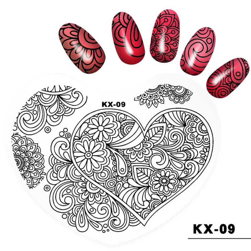Новые силиконовые сердце ногтевых пластин тиснение Frech Советы Маникюр Nail Art