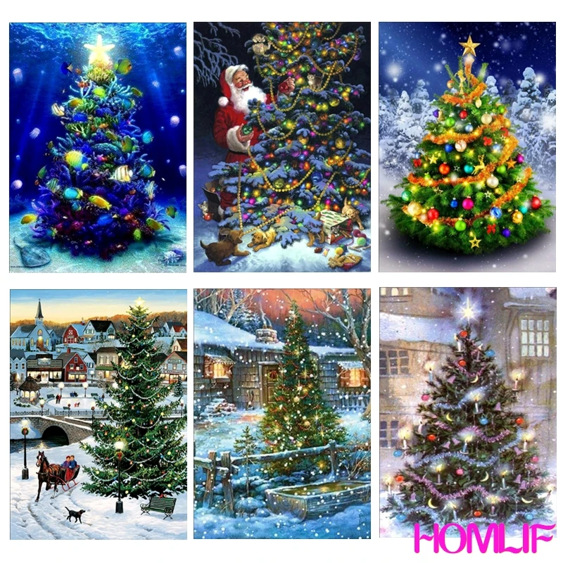 Бриллиантовый рисунок Рождество Бриллиантовая вышивка с изображением дерева