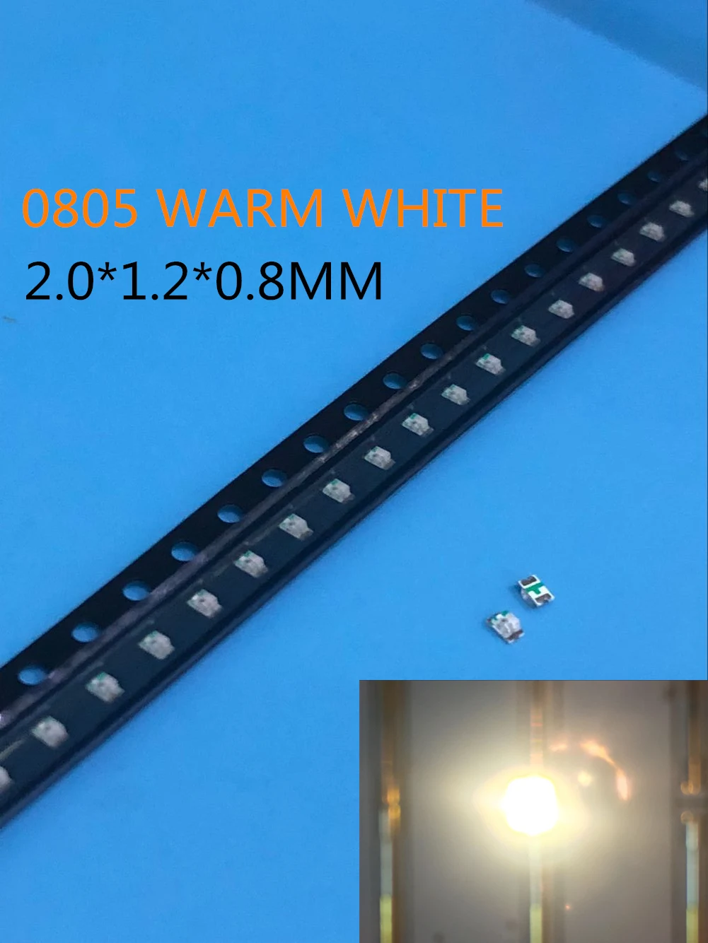 100 шт. светодиод 0805 SMD теплый белый свет 2800 3200K светодиодный светильник чистая вода