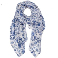 scarves women fur fashionable handkerchiefs blue cashew flowers chiffon summer print pashmina long scarf 18070cm