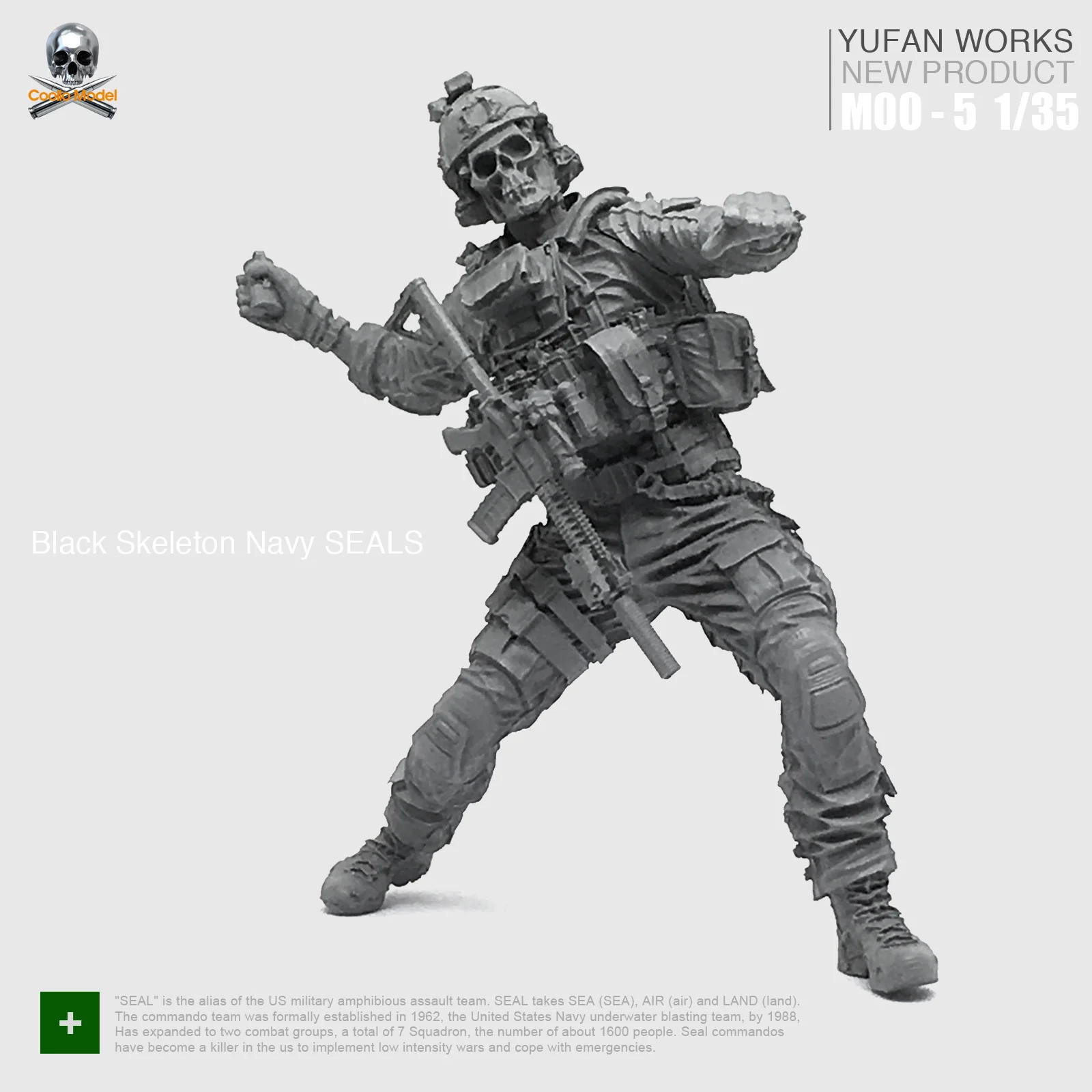 1/35 Смола солдата США черный скелет темно синее уплотнение MOO 05|Игровые фигурки и