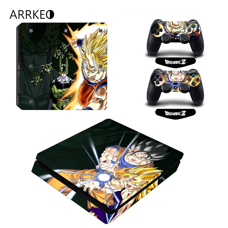ARRKEO Dragon Ball Super Saiyan Vinyl Decal PS4 Slim Skin Sticker for PlayStation 4 Console 2Pcs Controllers LED Light Bar | Электроника