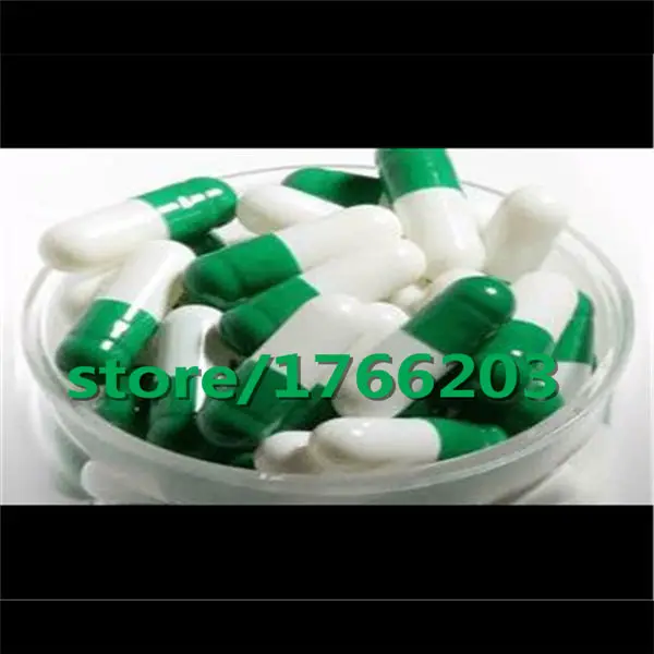 

Free Shipping 00# 200pcs,High quality! gelatine capsule hard gelatin empty capsules sizes 00,Green and white capsule 00#