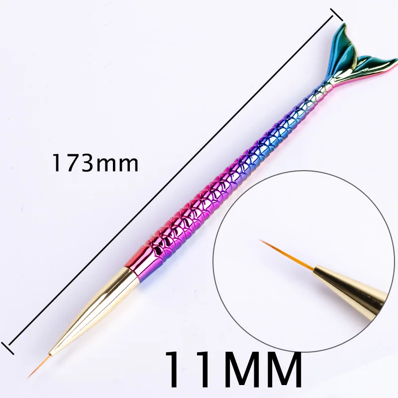 11MM 1 шт., милый Русалочка, акварель, гуашь, кисти для красок, градиентный наконечник, нейлоновая кисть для окрашивания волос, набор для ногтей, ручки, товары для рукоделия - Цвет: 11MM