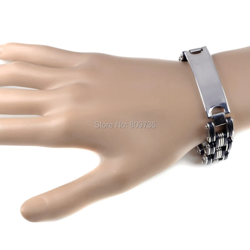 Мужской браслет из высококачественной нержавеющей стали и силикона аксессуары