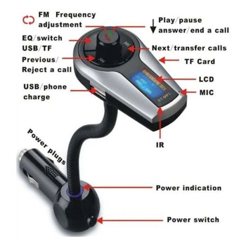 Fm передатчик Bluetooth Handsfree Car Kit ЖК дисплей mp3 аудио плеер Радио адаптер для iphone