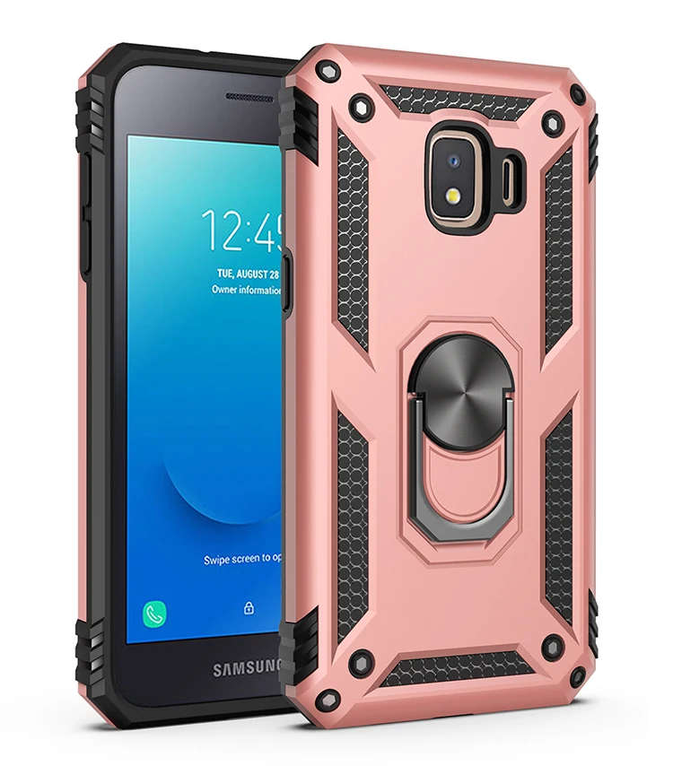 Роскошный армированный Мягкий противоударный чехол для samsung Galaxy J2 Core SM-J260F/DS J260 J2Core силиконовый бампер жесткий чехол металлическое кольцо