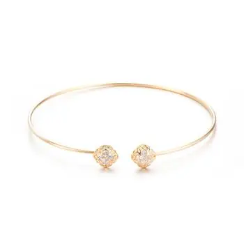 European and American fashion new fashionable pure copper geometric crystal pearl bracelet | Украшения и аксессуары