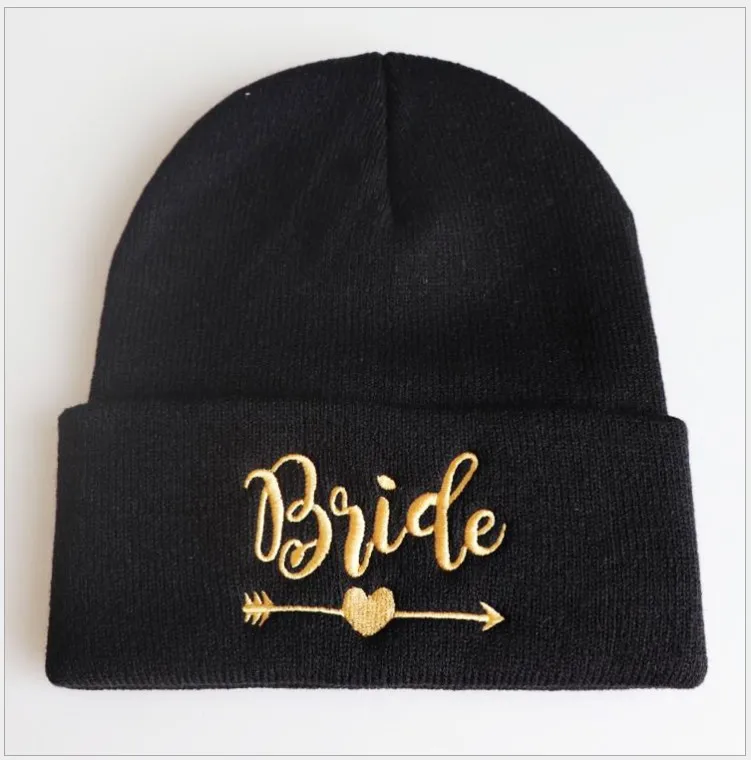 free shipping 5pcs wedding favor bridesmaid gift knitted hat BRIDE TEAM SQUAD TRIBE Bachelor party winter hats a for guests | Дом и сад