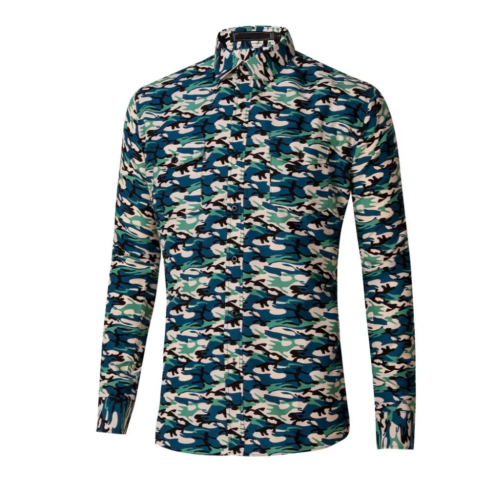 Лето 2017 г. Для мужчин камуфляж Рубашки для мальчиков с длинным рукавом боты