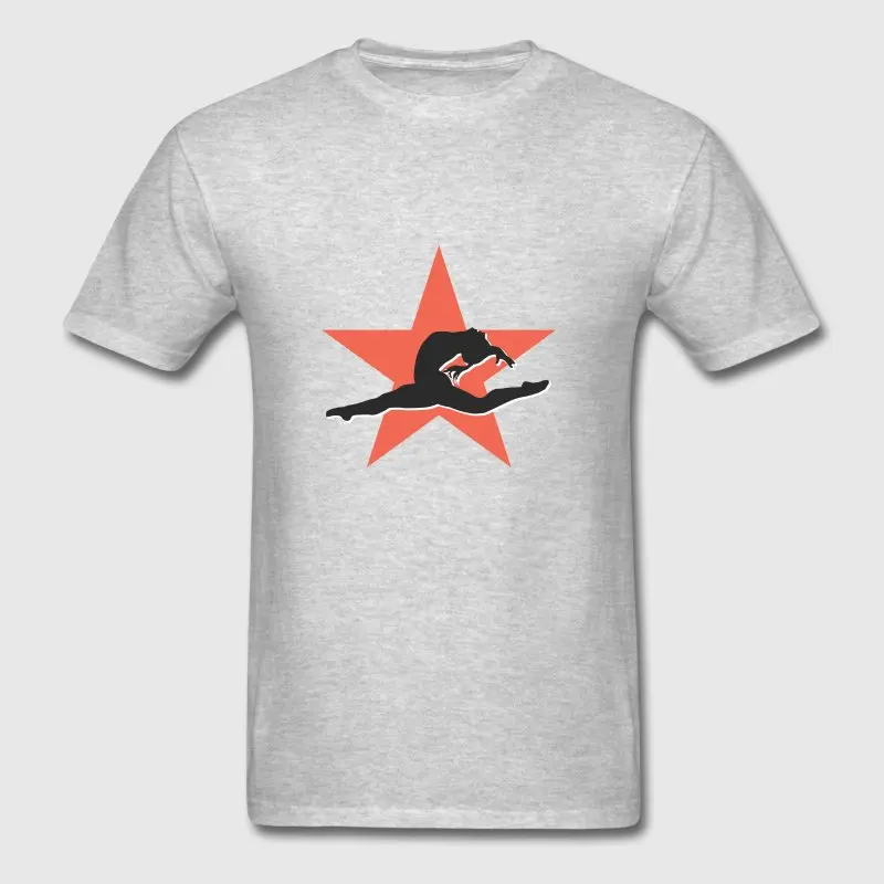 Новые модные футболки для Для мужчин с круглым вырезом женщин Девушка гимнастика