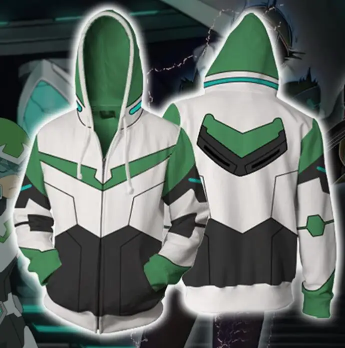 Зеленый Voltron: Legendary Defender 3d толстовки Shiro/Keith/hunk/Pidge/Princess Allura, толстовки для косплея, куртка с 3D принтом - Цвет: Зеленый