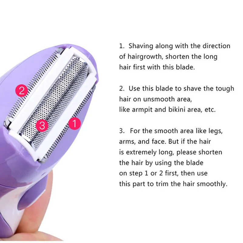 3 Blades Painless Women's Shaver Epilator Electric Rechargeable Lady Shaving Trimmer Hair Removal Female Party Gifts For