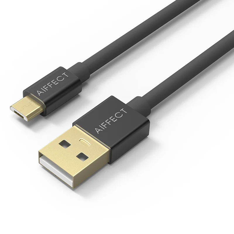 AIFFECT разноцветный микро-usb кабель быстрой зарядки 1 М 1,5 мобильный телефон для Android htc samsung LG MI huawei - Цвет: Черный