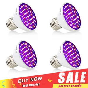 4 шт.лот 60 светодиодов Лампа для выращивания растений E27 85-265 в, полный спектр, комнатная лампа для растений, для рассады, растений, цветов, гидропоника, светодиодная лампа для растений