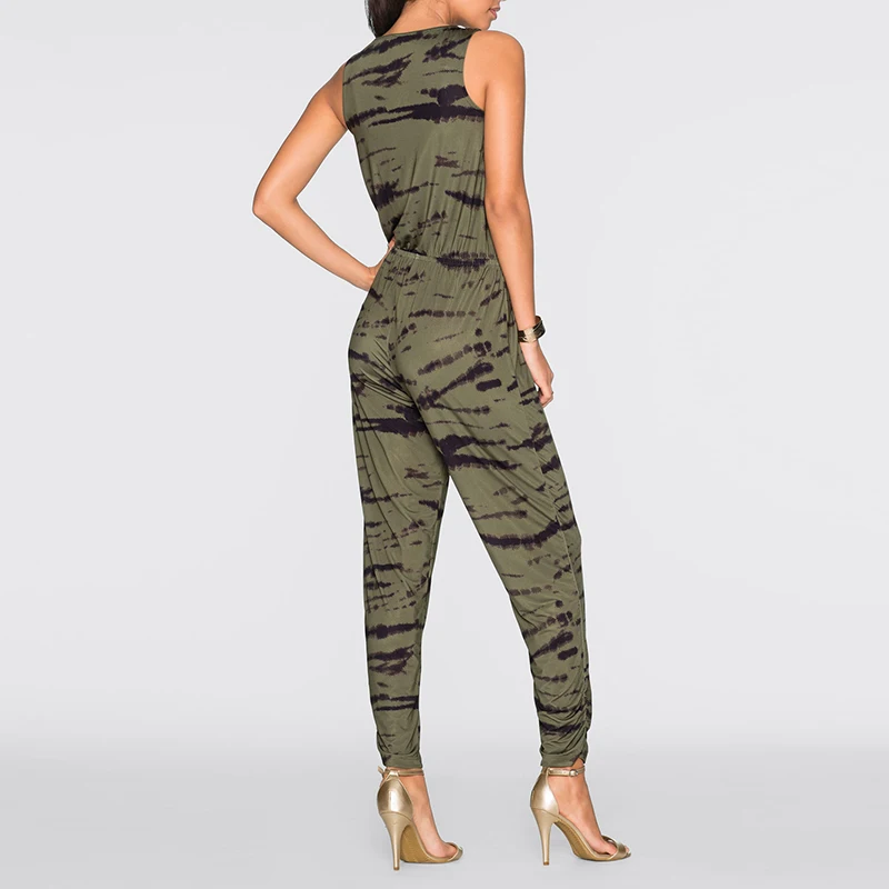 New Women Sleeveless Printed Jumpsuit Ladies Casual Party V Neck Playsuit Romper | Женская одежда