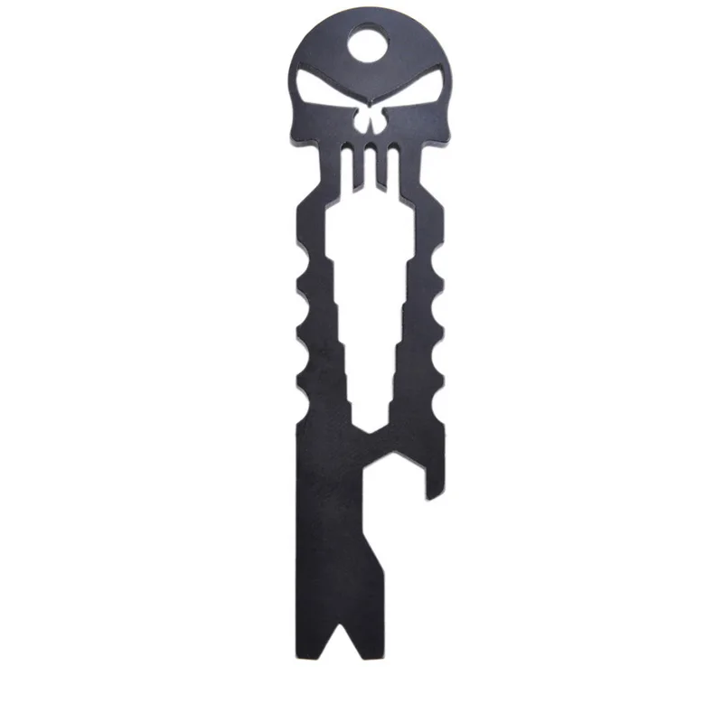 SEIGNEER Outdoor Tactical Skull Skeleton Keychain Survival EDC Multifunction Tool Wrench Crowbar Screwdriver Bottle Opener EX394 | Спорт и