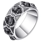 Hainon кольца с черепами для мужчин и женщин, черныеСеребристые роскошные кольца на палец с черепами, размер 4-13, кольца в стиле панк для свадебной вечеринки, кольца для распределения