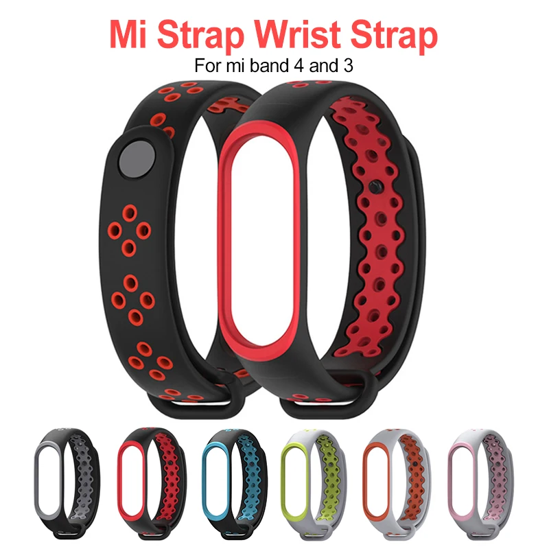 Спортивный ремешок на запястье для Xiaomi Mi band 3 4 силиконовый браслет Band3 Band
