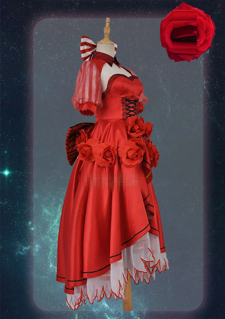 Fate grand order Saber Нерон Клавдий, косплей костюм, длинное платье с красной розой, Карнавальные Платья на Хэллоуин, одежда в стиле аниме, костюмы, cos