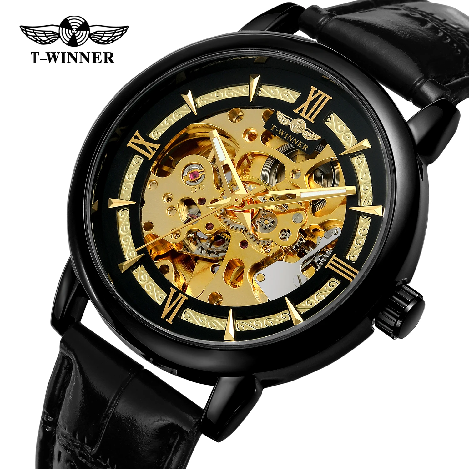 2019 Winner Top Brand Transparent 3d Gear Movement Mens Business Luxury Desing Mechanical Automatic Wrist Watches Skeleton Clock