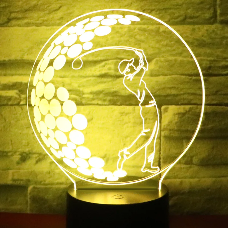 Светодиодный ночсветильник 3D для игры в гольф лампа украшения дома удивительная