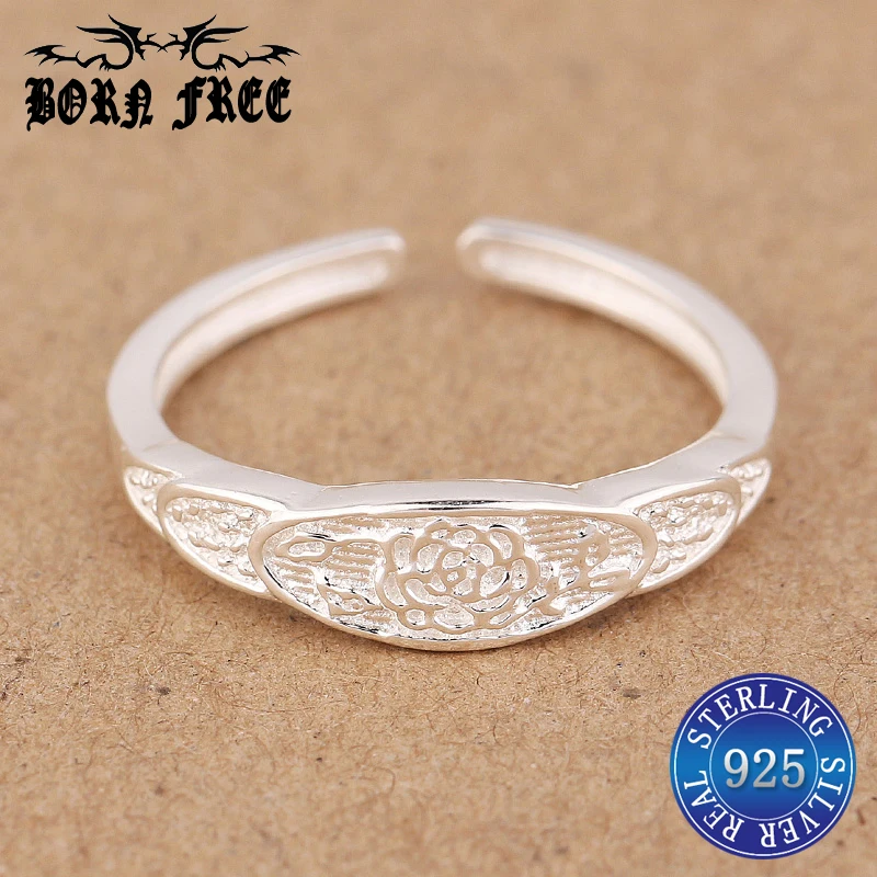 925 sterling silver big rings for women lotus flower ring set anillos mujer bague fashion jewelry joyas de plata finger | Украшения и