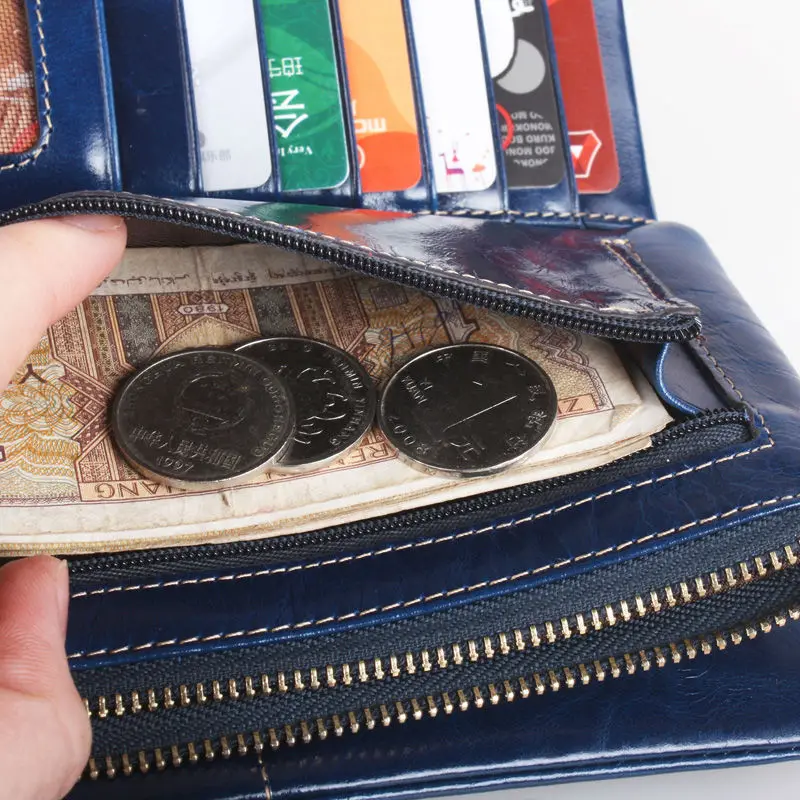 Распродажа 2016 Новинка Для женщин кошельки моды масло воск коровьей чехол из