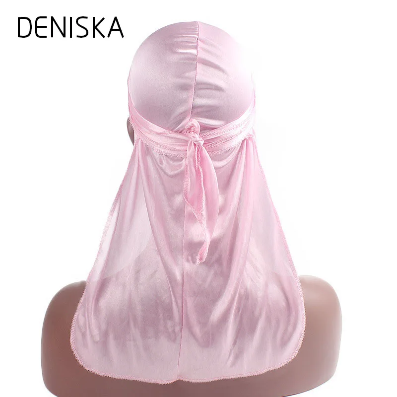 Новая мода Для мужчин атласная Durags бандану тюрбан парики шелковистая Durag