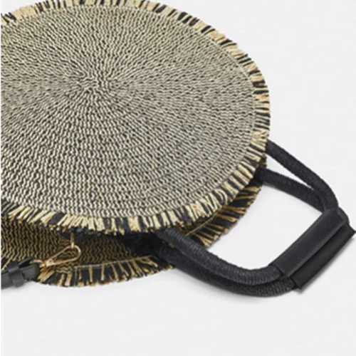 Круглая сумка из ротанга для женщин и девочек Повседневная через плечо