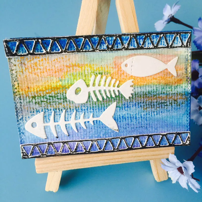 Скрапбук металлический нож для выбивания рыбы форма из углеродистой стали