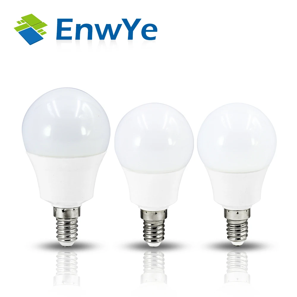 EnwYe светодиодный светильник SMD 2835 Светодиодный E14 лампочка 220В 3 Вт 6 Вт 9 Вт 12 Вт Холодный теплый белый Светодиодный точечный светильник Лампада высокий светильник