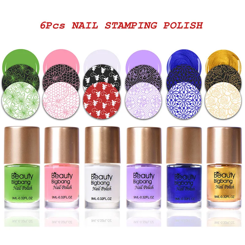 BeautyBigBang 14 шт./компл. стемпинг для ногтей Starter Kit воды Мрамор ногтей пластины для стемпинга с прозрачная резиновая штампа тиснения, снимаемые замачиванием