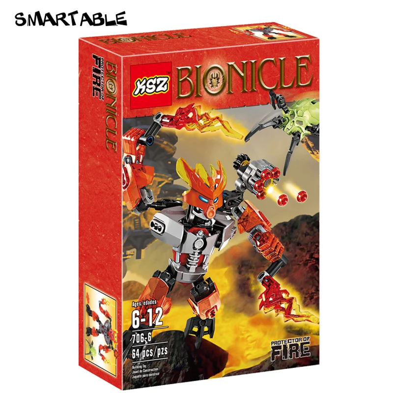Smartable BIONICLE протектор огня+ TAHU мастер пожарного Строительный блок Набор игрушек для мальчика подарок совместимы все бренды BIONICLE