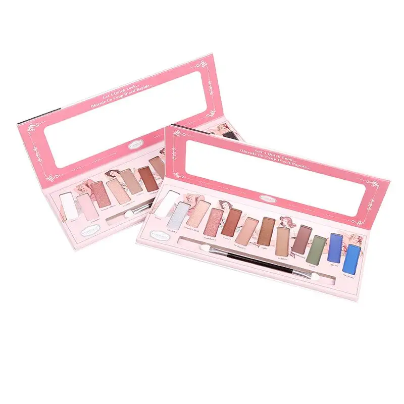 Набор теней для век 12 цветов набор макияжа глаз с кисточкой матовая Палетка