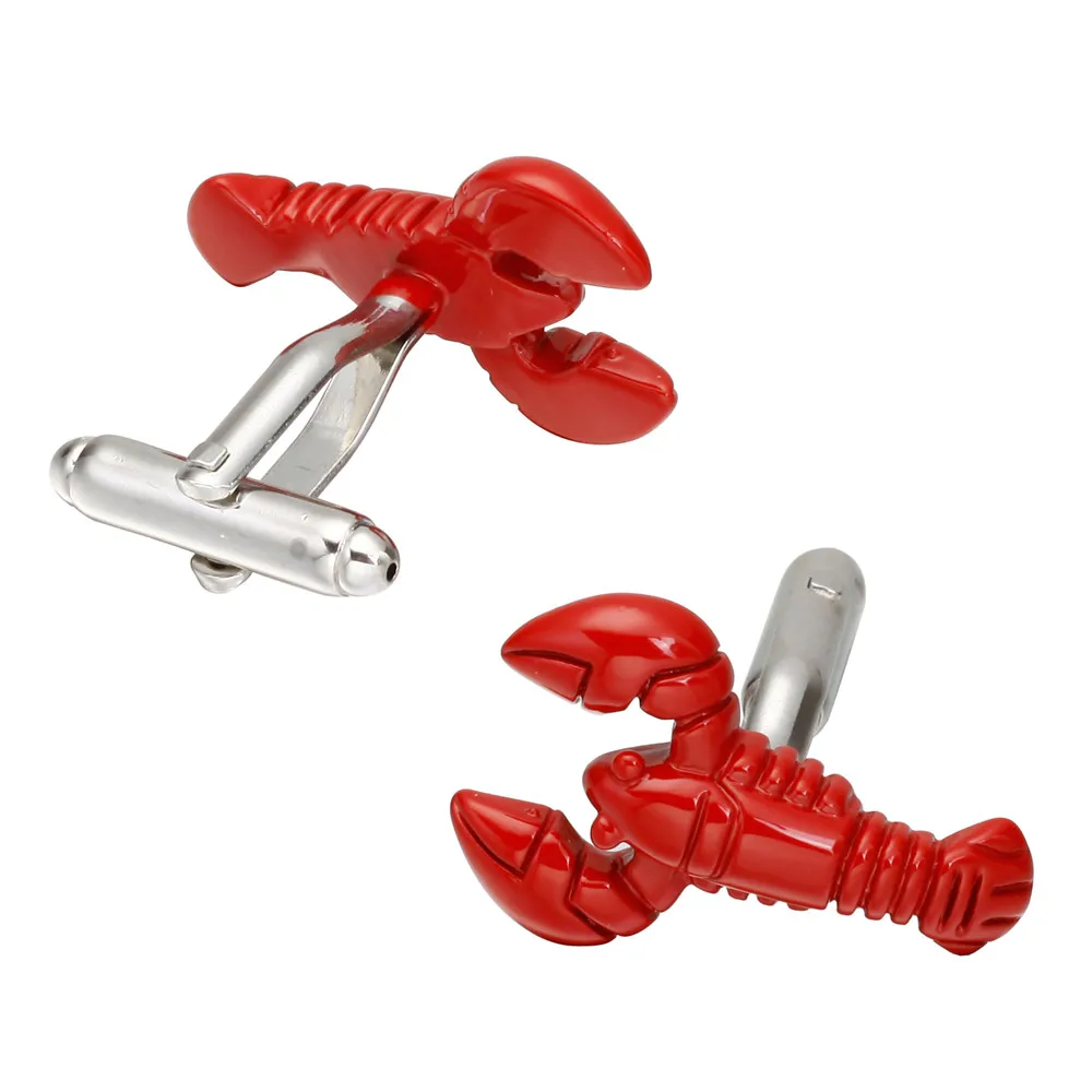 Only Cufflinks MeMolissa дисплей коробка запонки модные запонки в виде омара классические красные запонки для мужчин высокого класса Запонки бирка и протирать ткань - Окраска металла: Only Cufflinks